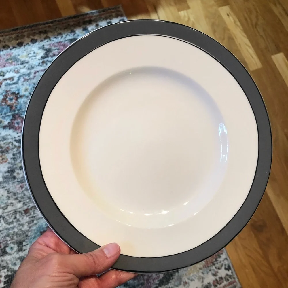 Kate Spade Lenox Gray Block Party Luncheon Plate - Picture 2 of 4